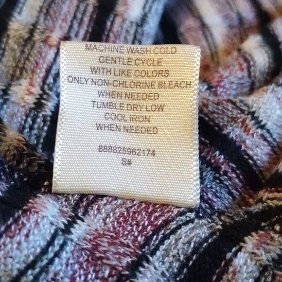 Love Fire Women's Size S tunic dress Boho Striped Black Gray Raspberry - Picture 8 of 9